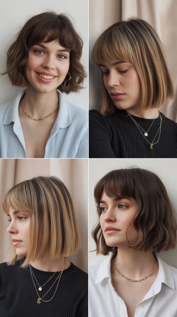 Rounded Fringe with Medium Bob
