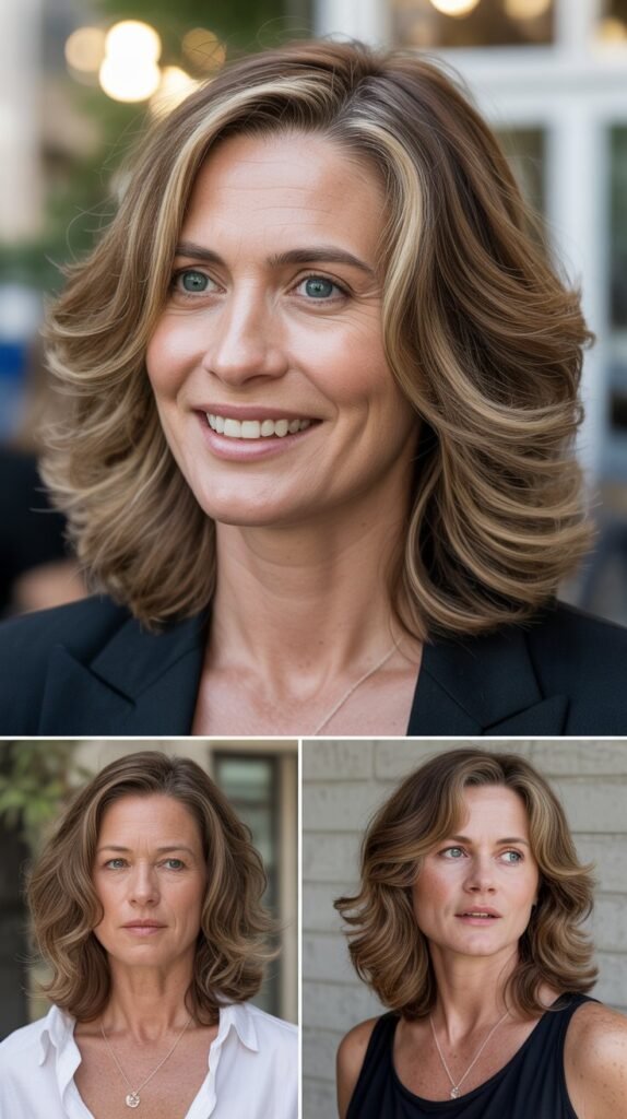 Shoulder-Length Waves with Face-Framing Highlights