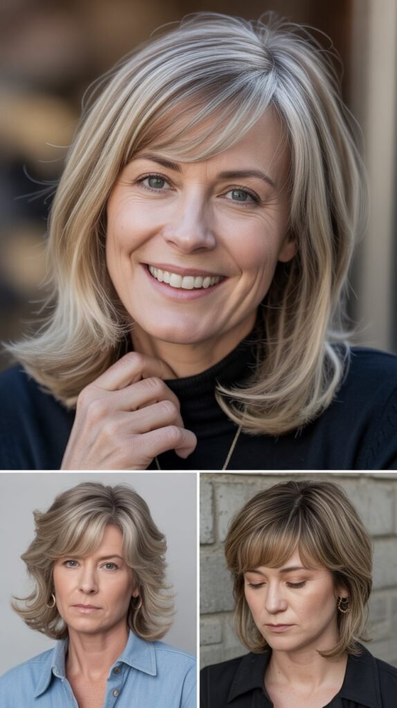 Side-Parted Angled Bangs