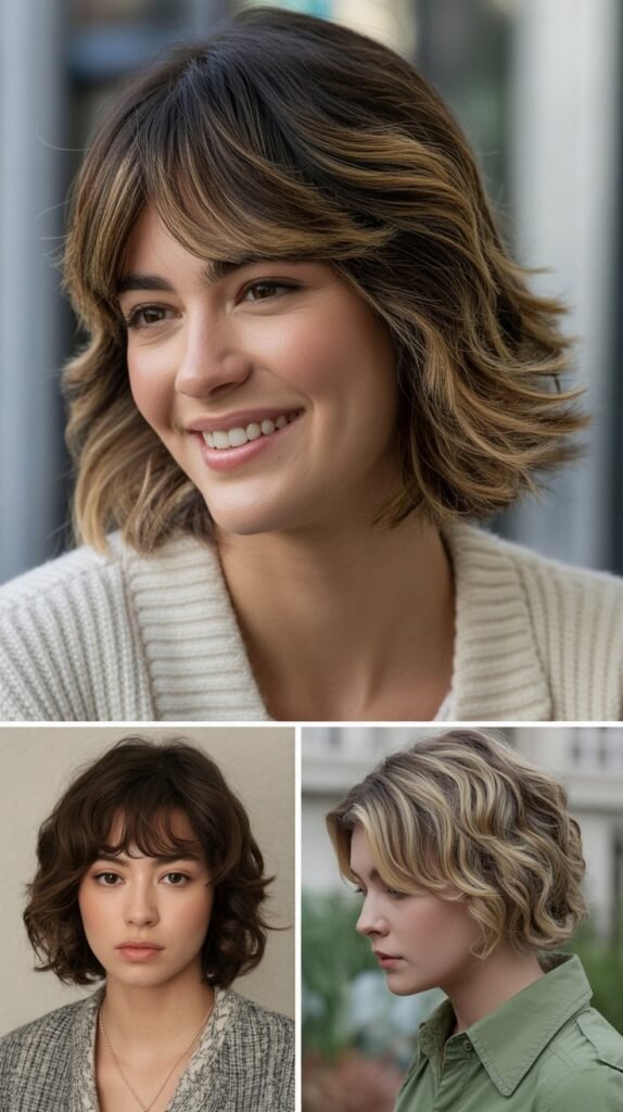 Side-Swept Bangs with Medium Shag