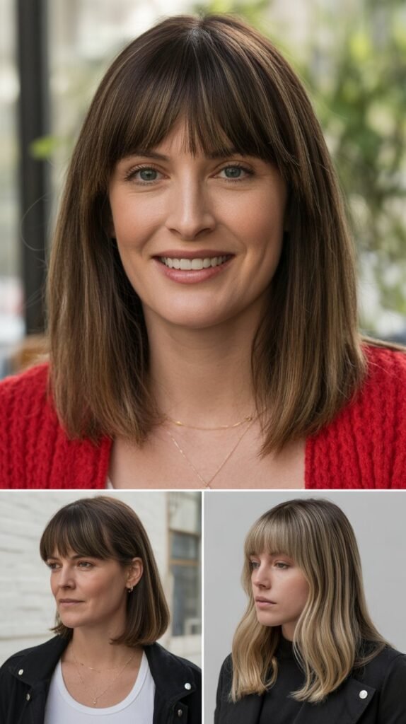 Sleek Straight Curtain Bangs