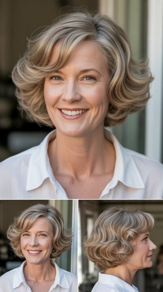  Soft Curled Layered Bob
