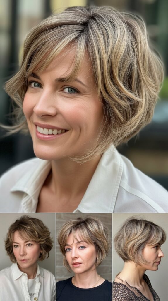 Stacked Bob with Wispy Side Bangs