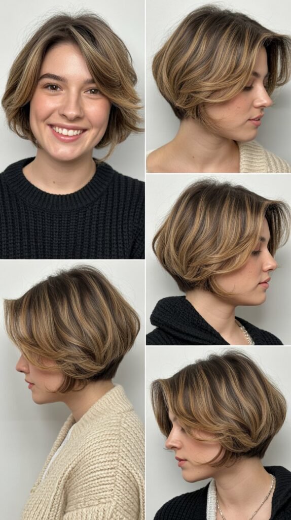 Stacked Layered Bob with Chin-Length Front
