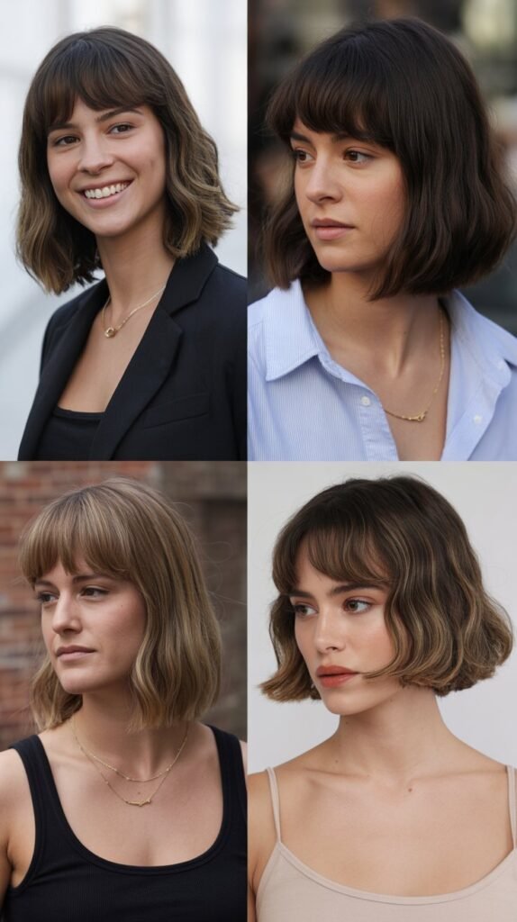 Straight-Across Bangs with Medium A-Line Bob