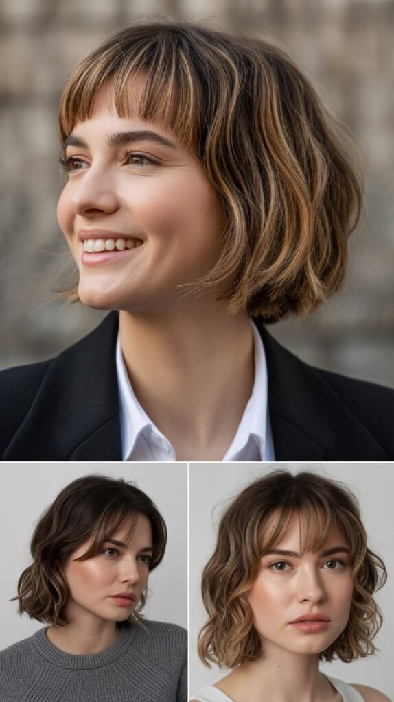 Tapered Bangs with Graduated Medium Cut