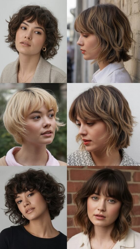 Textured Baby Bangs with Medium Shag