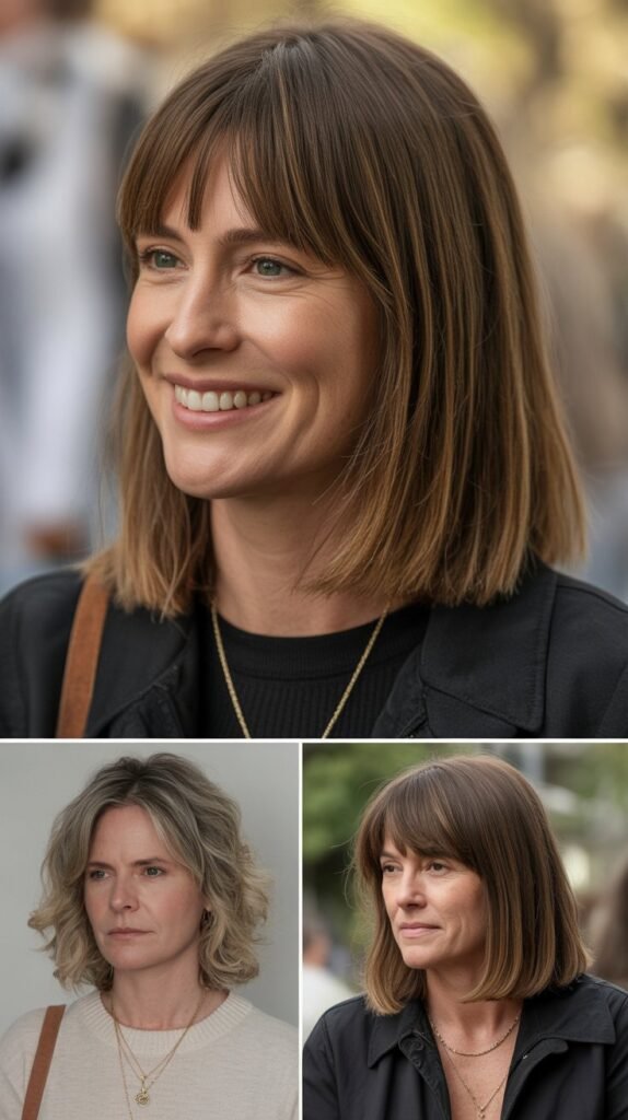 The Shoulder-Length Cut with Curtain Bangs