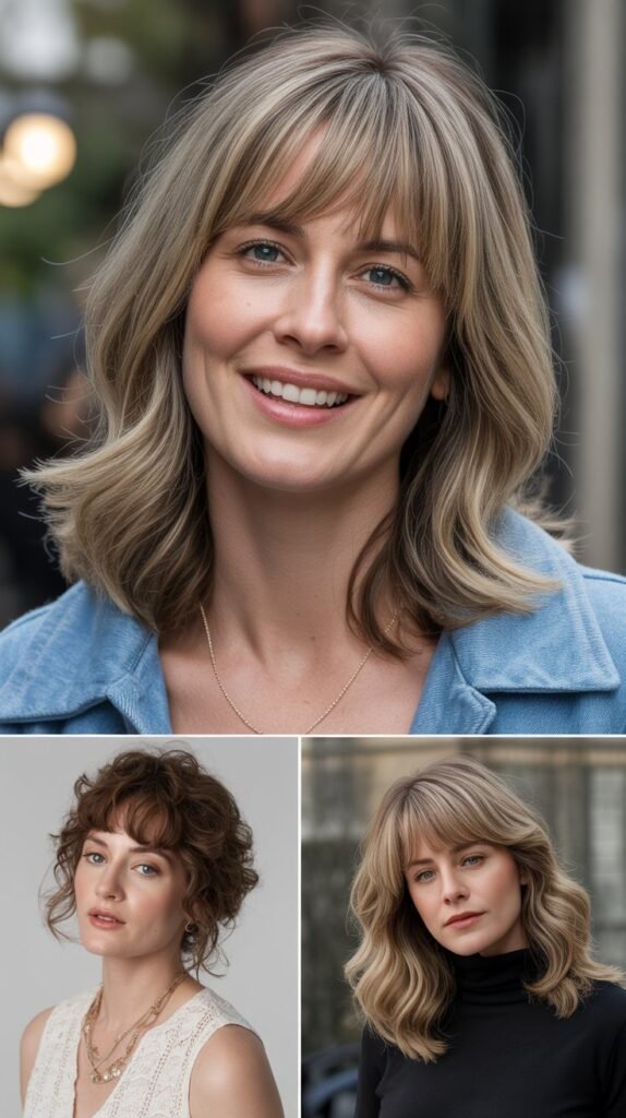 Wispy Curtain Bangs for Fine Hair