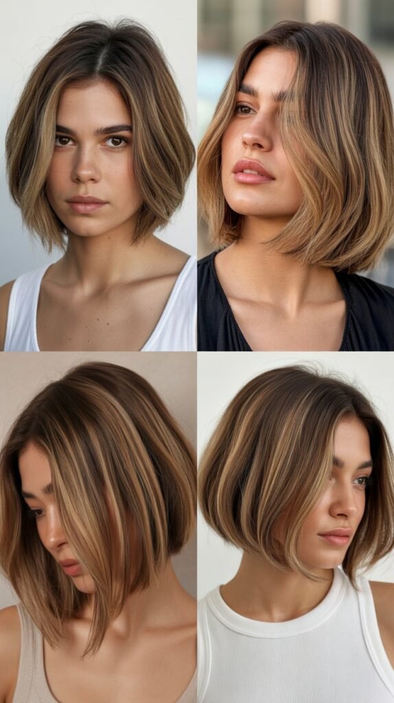  Angled Bob With Bronde Highlights
