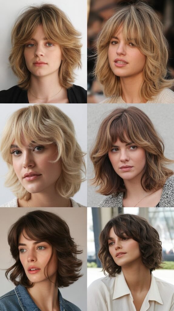  Shaggy Midi with Feathered Curtain Bangs