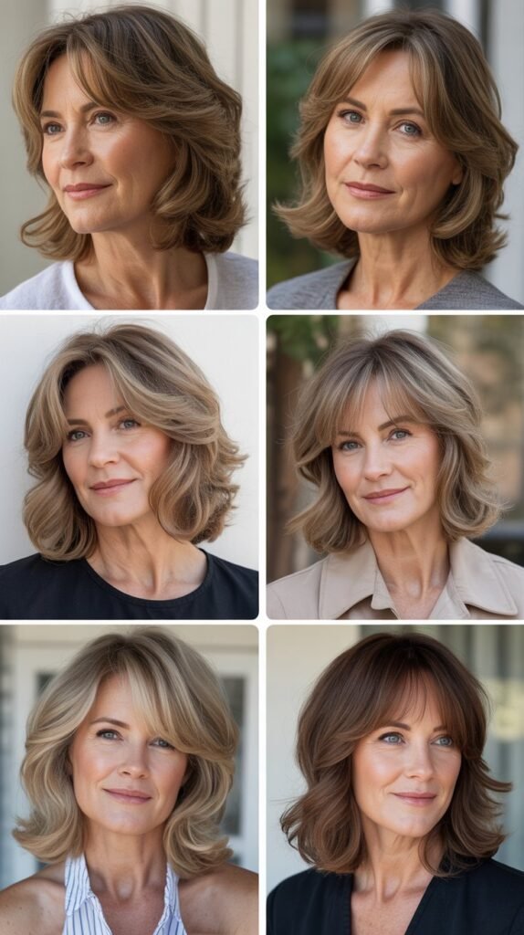  Layered Lob with Curtain Bangs