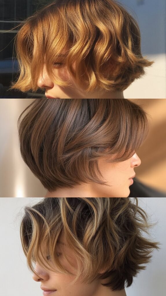 Short Shag With Honey Balayage