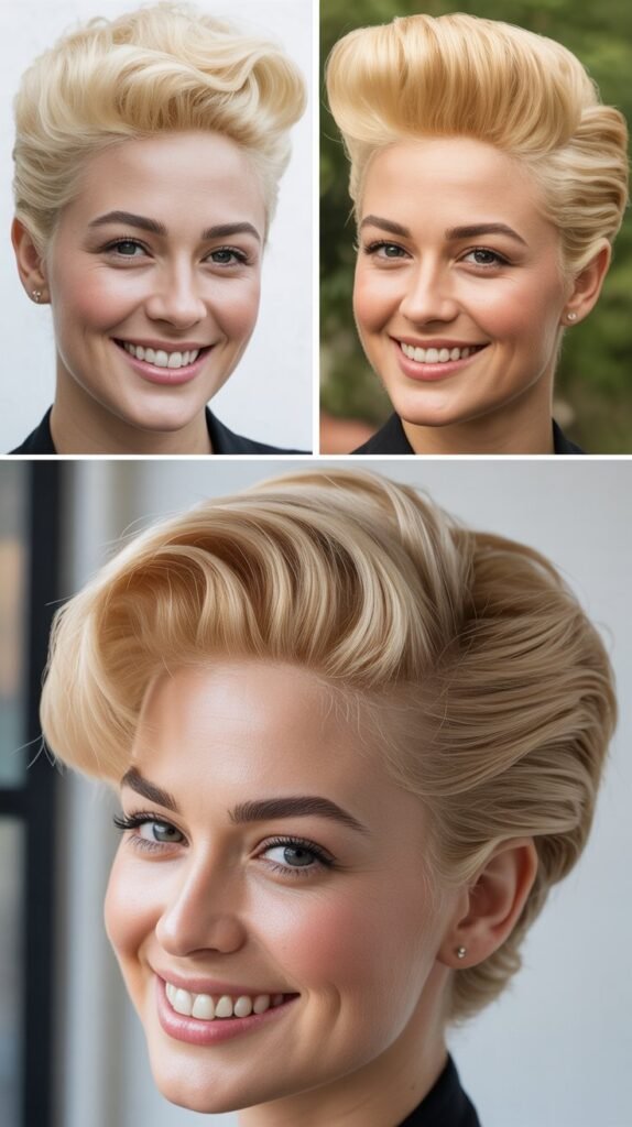 Blonde Pompadour Styles for Retro Height