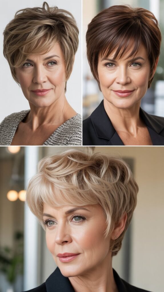 Textured Pixie with Long Bangs