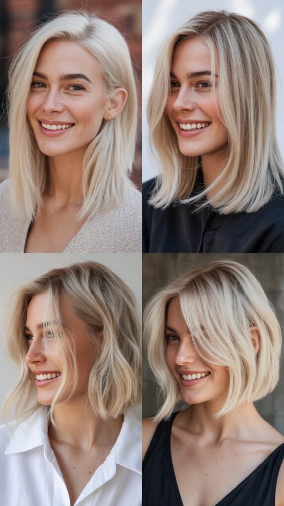 Platinum Blonde Lob Styles