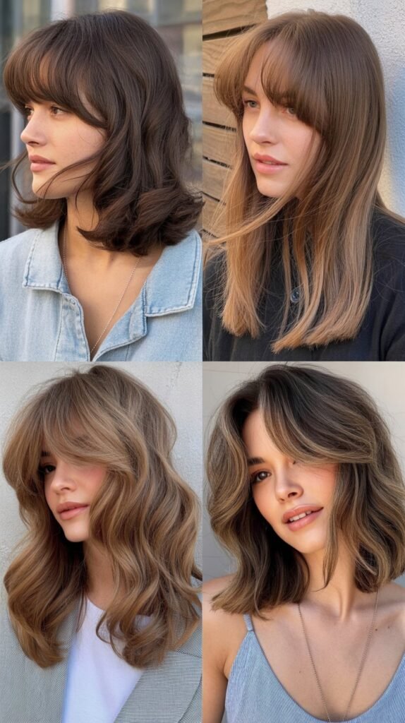 Graduated Layers With Sweeping Curtain Bangs