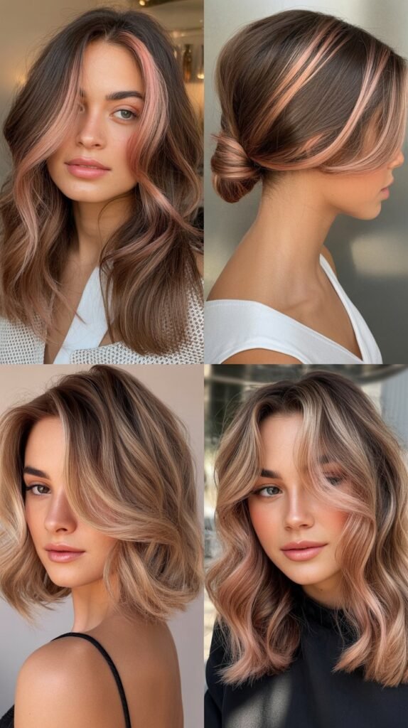 Rose Gold Highlights for Trendy Dimension