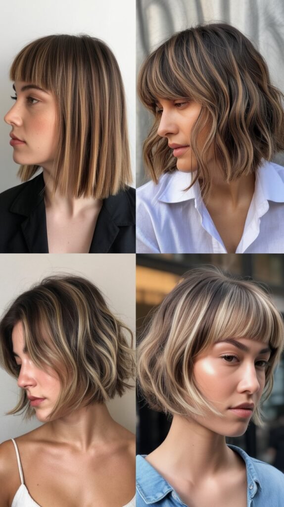 Micro Fringe Bob With Face-Framing Highlights