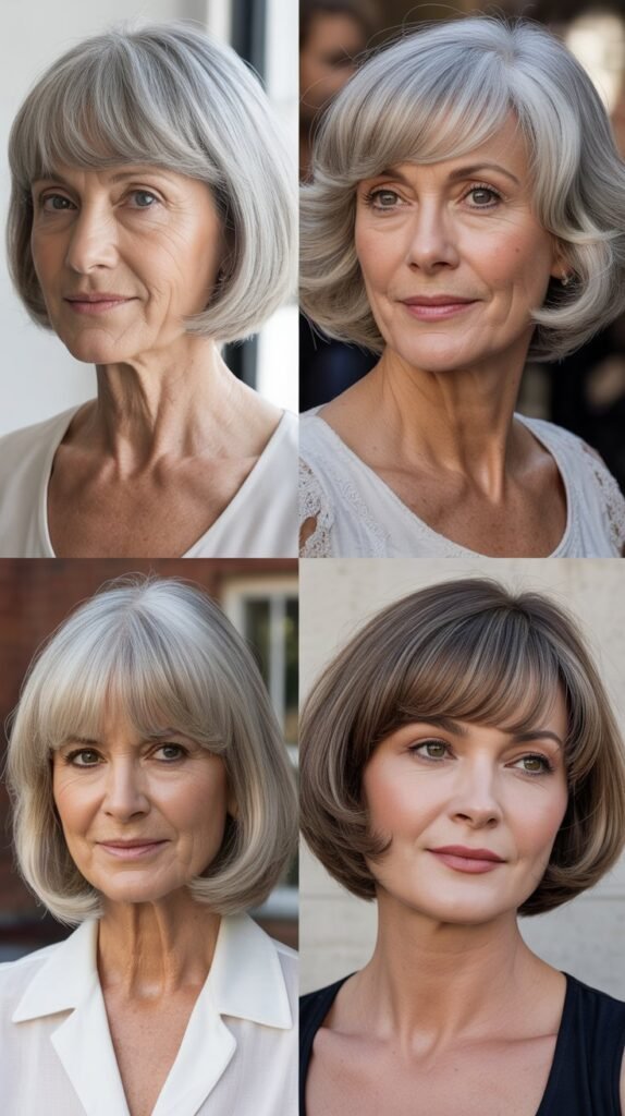 Rounded Bob with Full Bangs