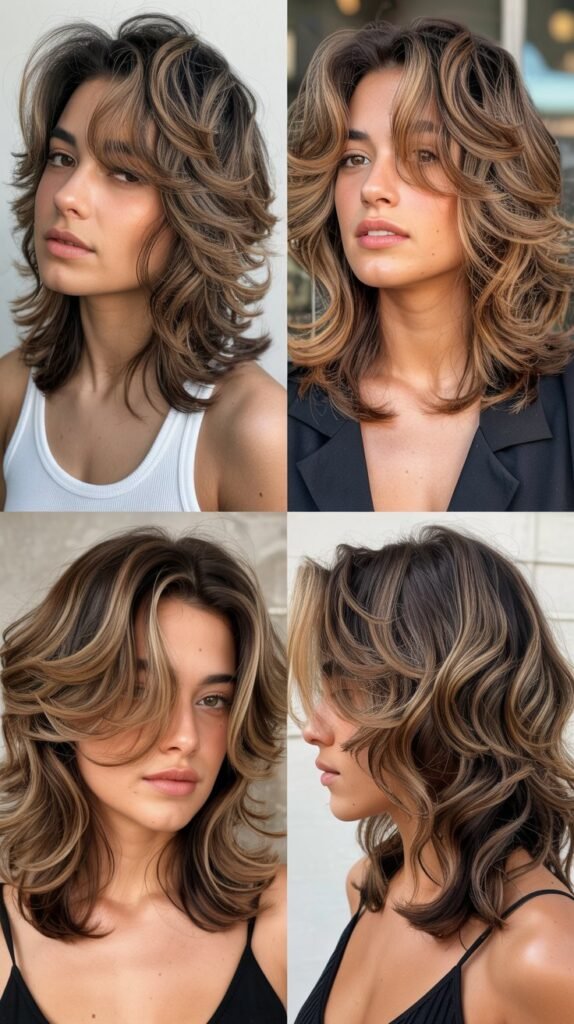  Wolf Cut with Caramel Balayage