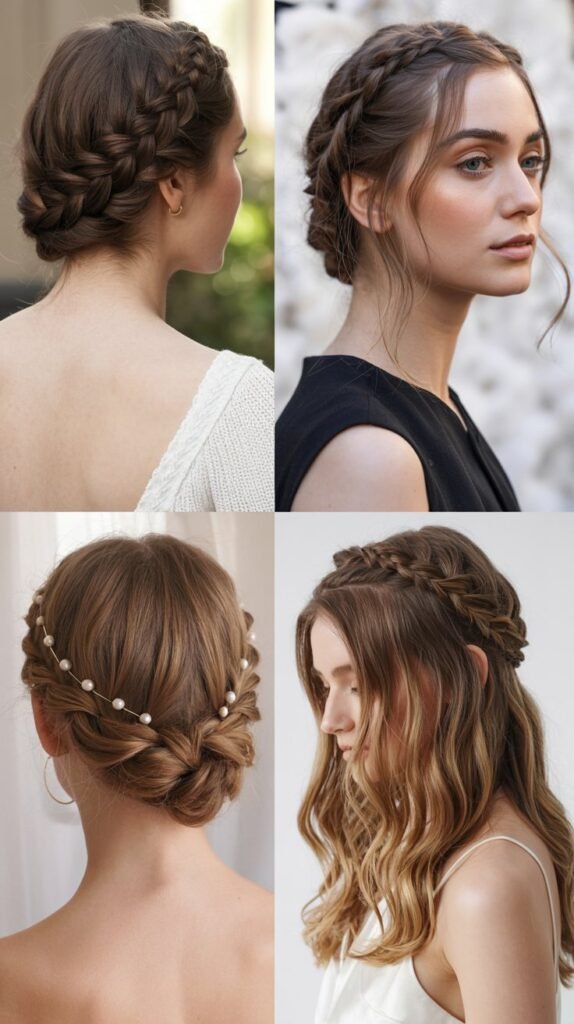 French Braid Crown for Elegant Occasions