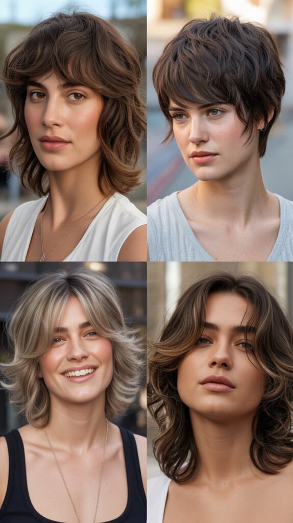 Layered Shag Cuts with Natural Texture