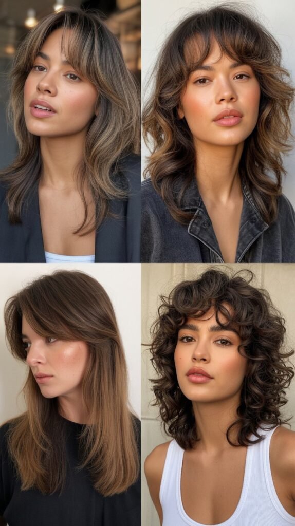 Grown-Out Bangs with Mid-Length Layers