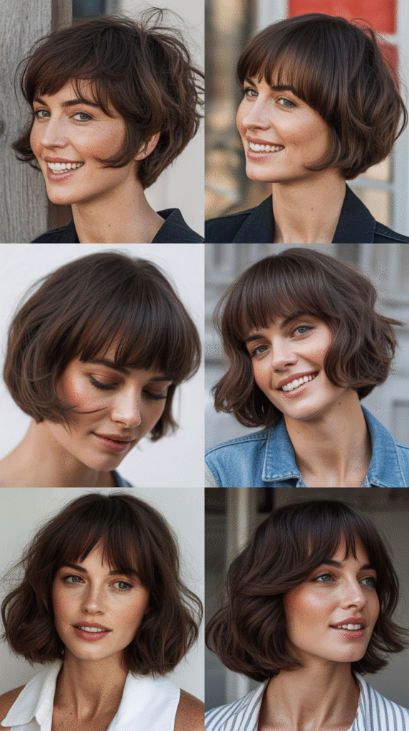 . Inverted Angled Bob With Long Face-Framing Bangs
