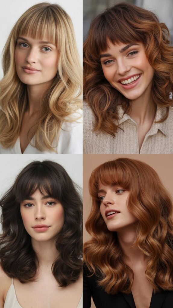 Blunt Bangs with Tousled Waves