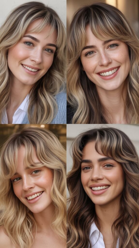 Wispy Bangs for Heart-Shaped Faces