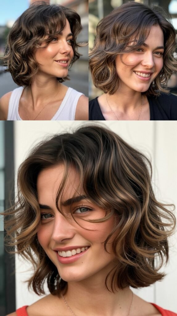 Tousled Lob with Piece-y Layers