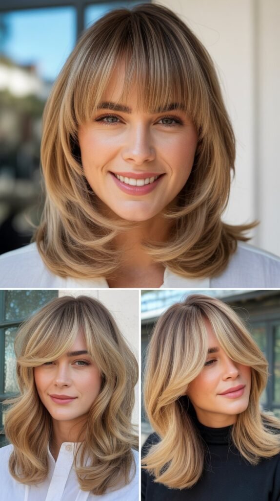 Full Fringe with Wheat Blonde Layers