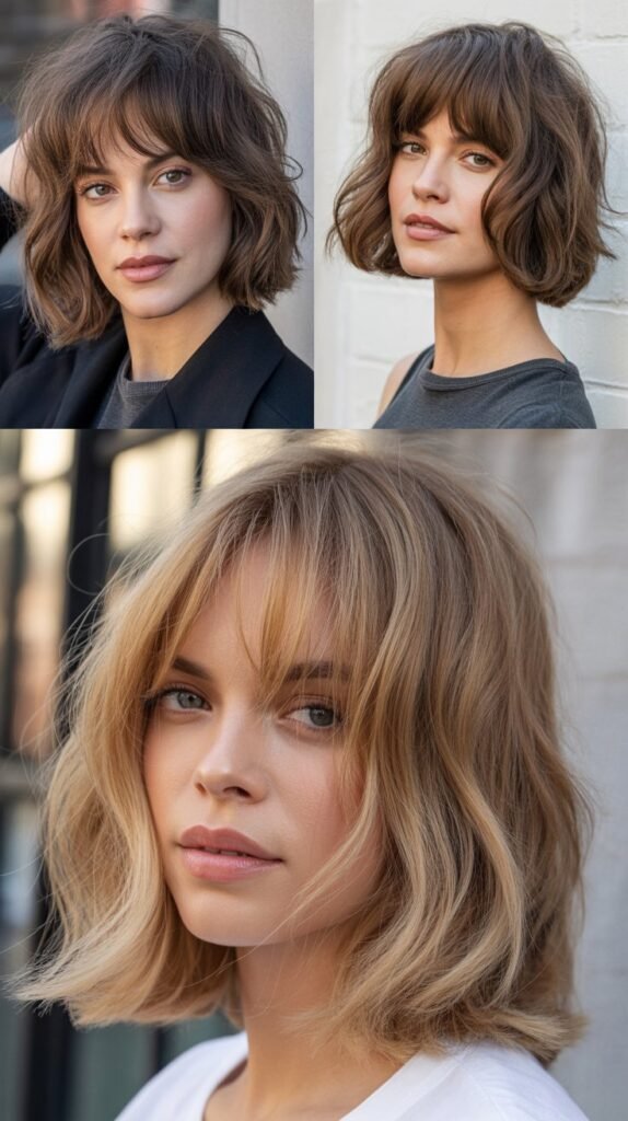Tousled Bob with Long Beachy Bangs