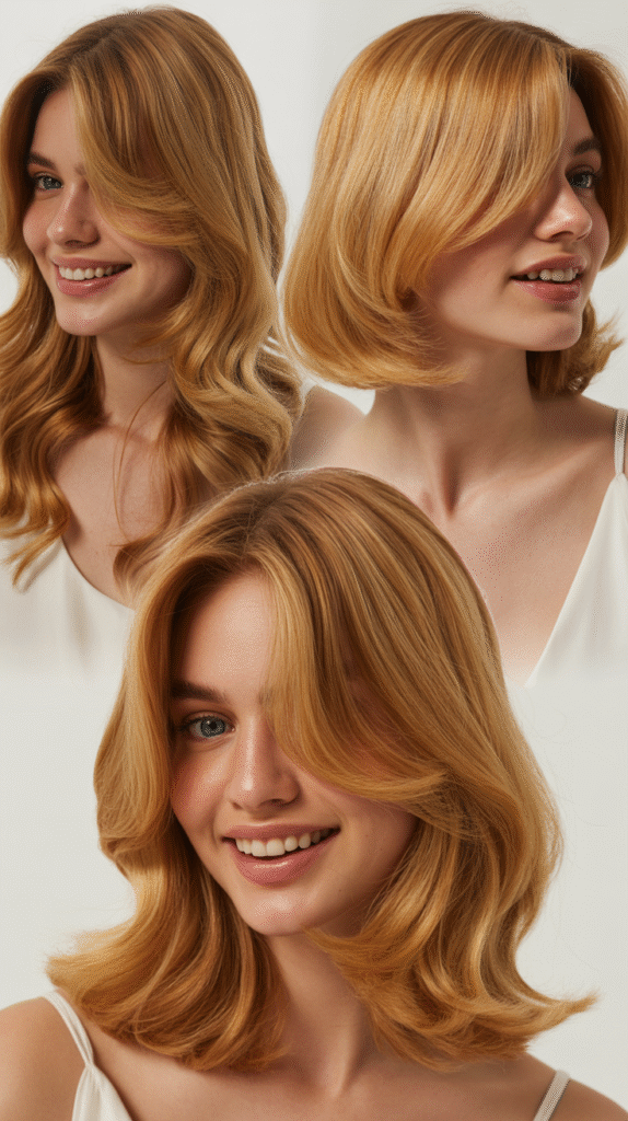 Shaggy Bangs with Honey Butter Blonde