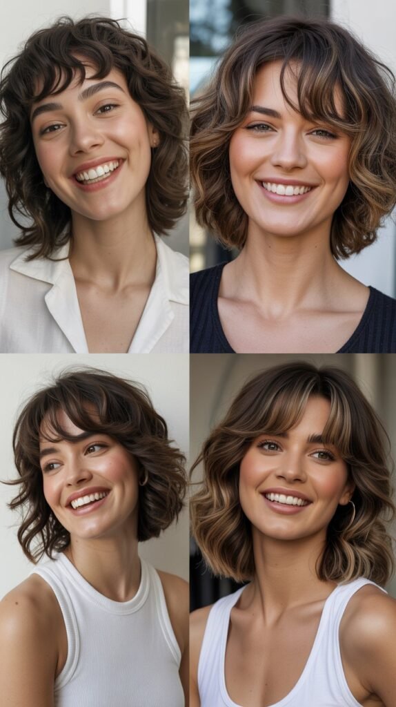 Choppy Medium Bob With Textured Bangs