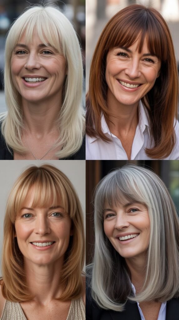 Soft Arched Bangs with Subtle Highlights