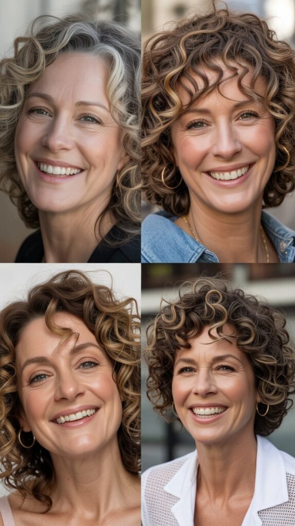  Curly Hair with Face-Framing Money Pieces