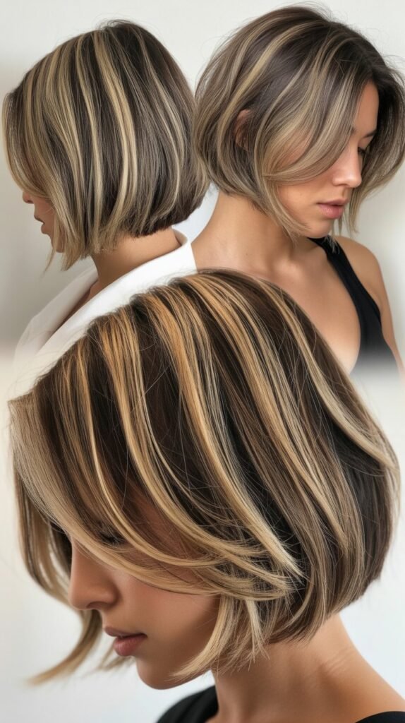 A-Line Bob With Vanilla Highlights