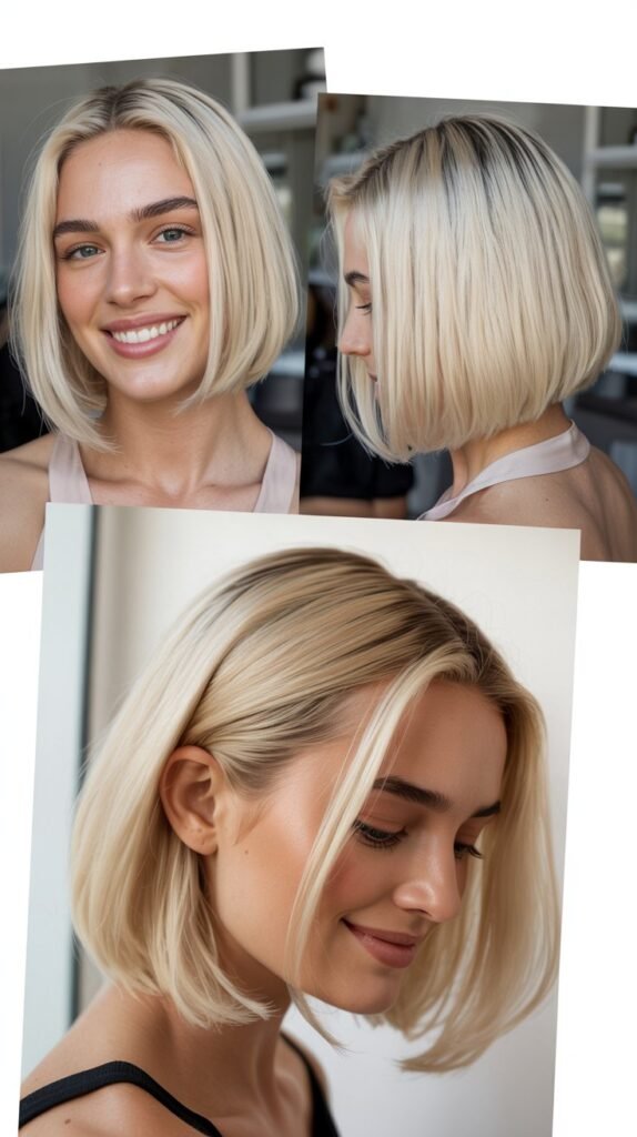 Platinum Blonde Sleek Lob