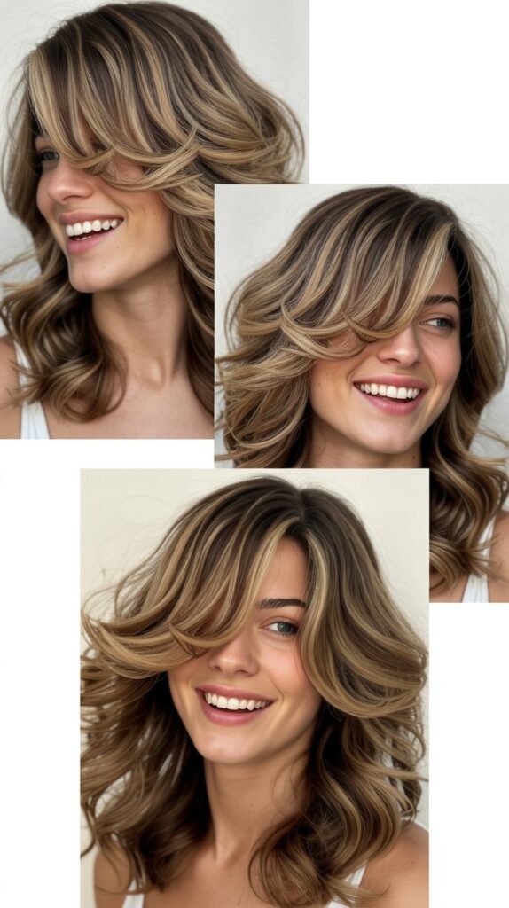  Beach Waves with Long Sweeping Side Bangs