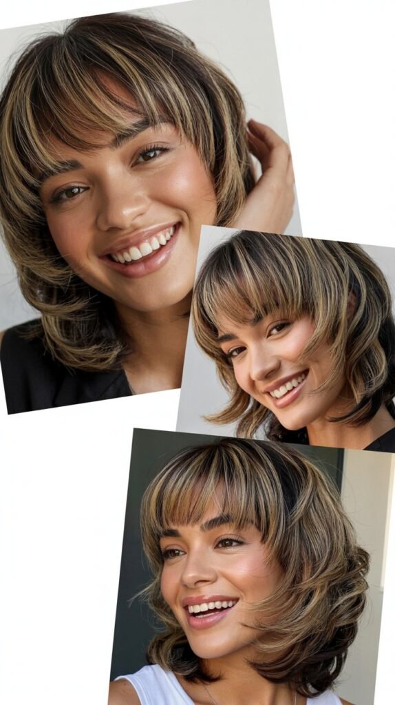 Angled Bangs with Graduated Layers