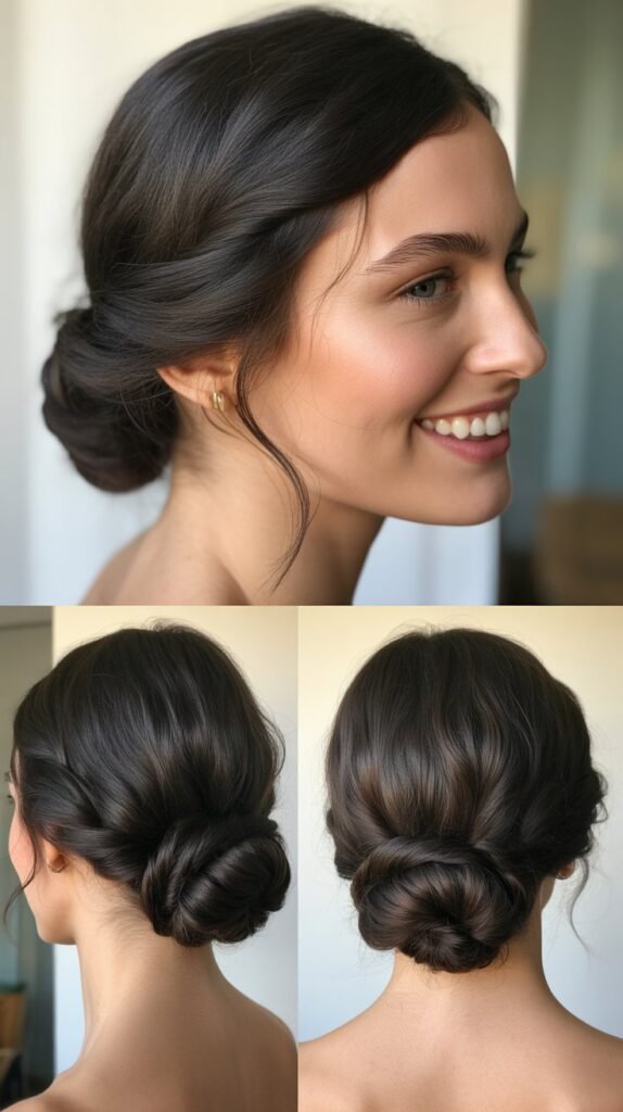  The Twisted Low Chignon