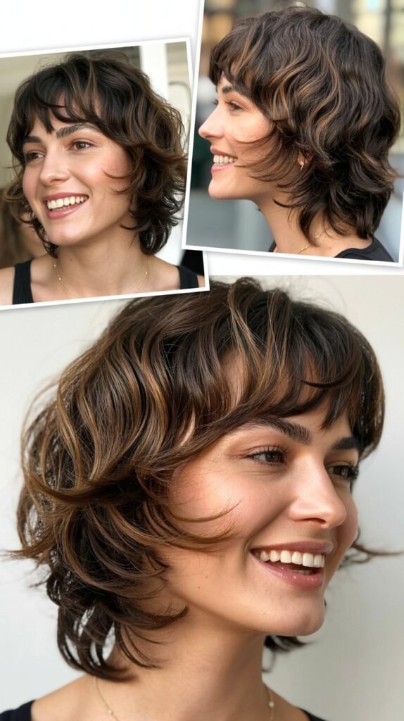  Shaggy Layers with Baby Bangs