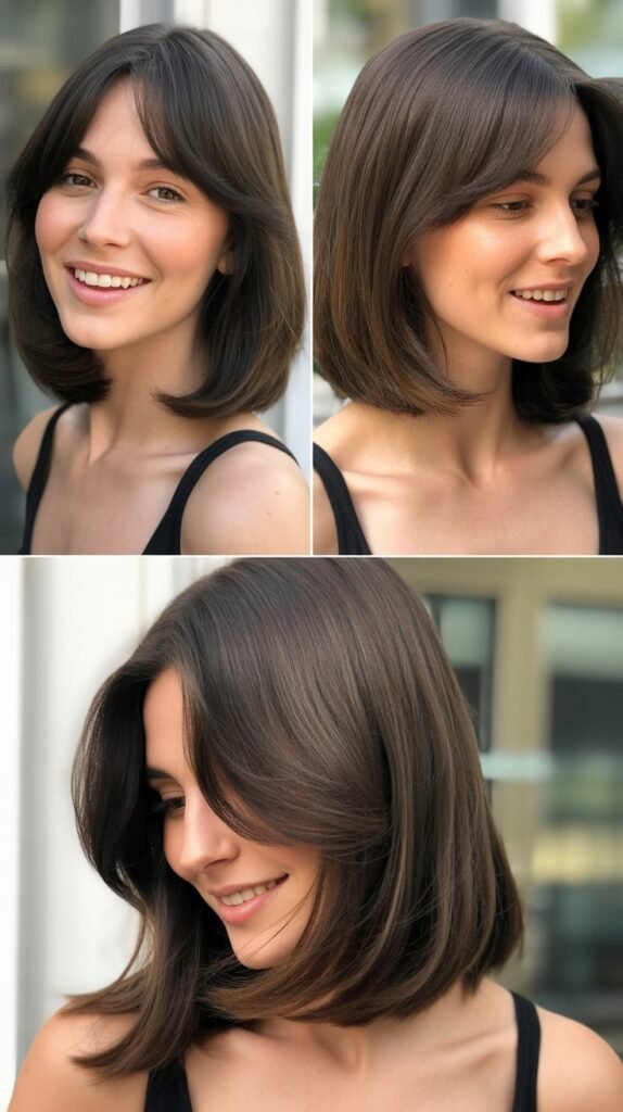 Center-Parted Bangs with Center-Parted Lob