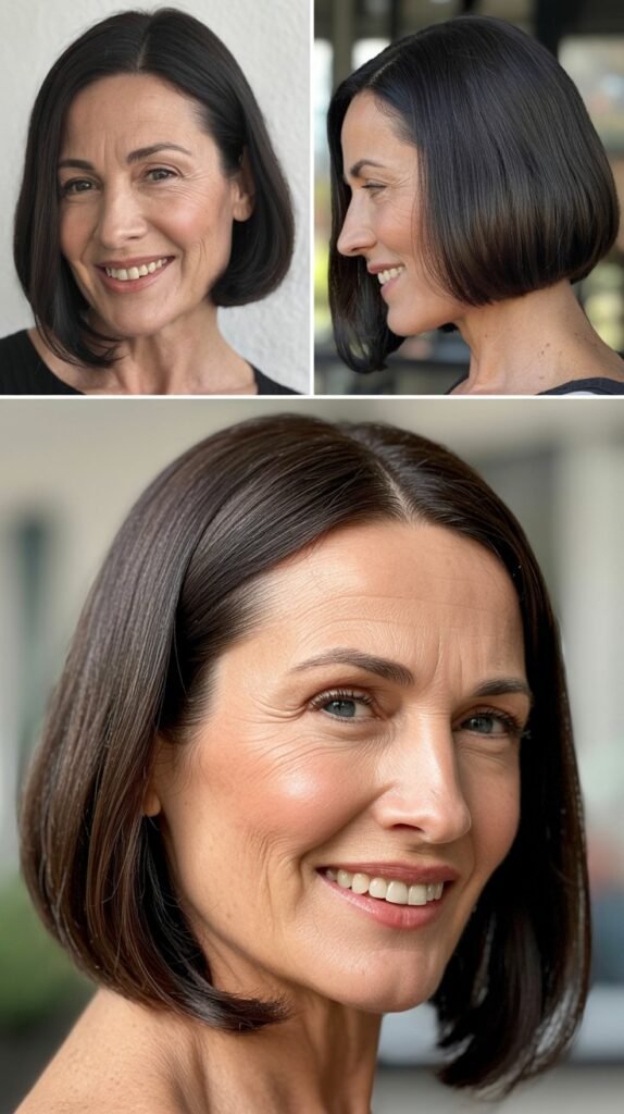 Sleek Straight Bob with Middle Part