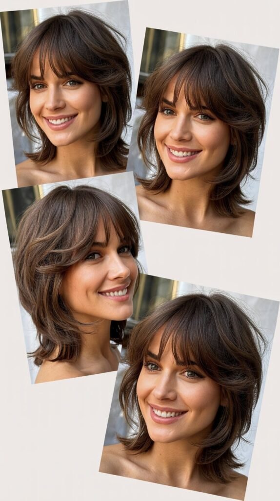 Disconnected Layers with Baby Curtain Bangs