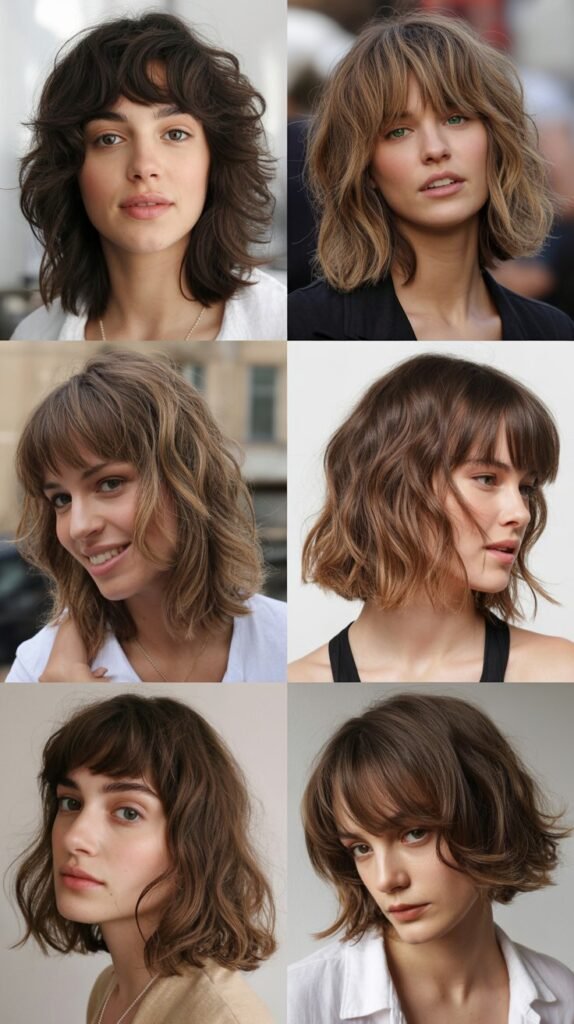 Tousled Long Bob With Shaggy Fringe