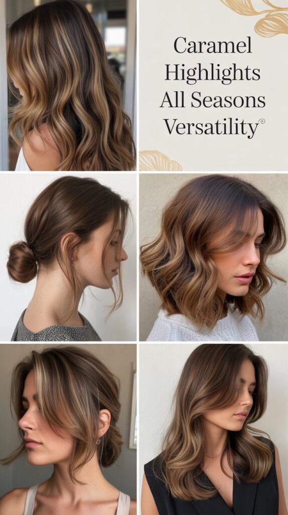 Caramel Highlights for All Seasons Versatility