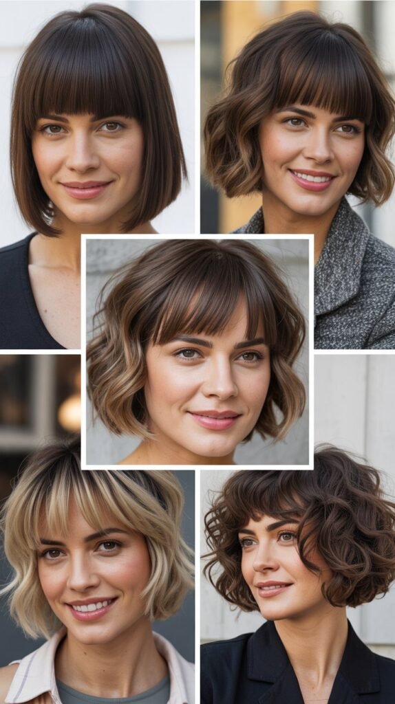 Sleek Bob with Long Side Bangs